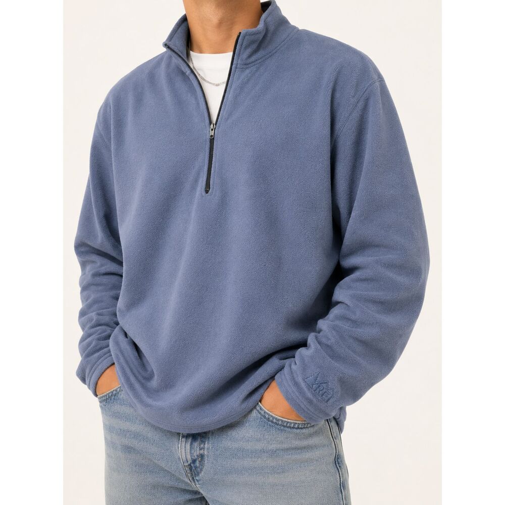 Vintage REI USA Made Blue 1/4 Zip Fleece Pullover Large Gorpcore Hiking